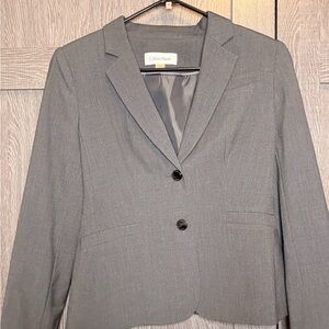 Calvin Klein Gray Two-Button Blazer